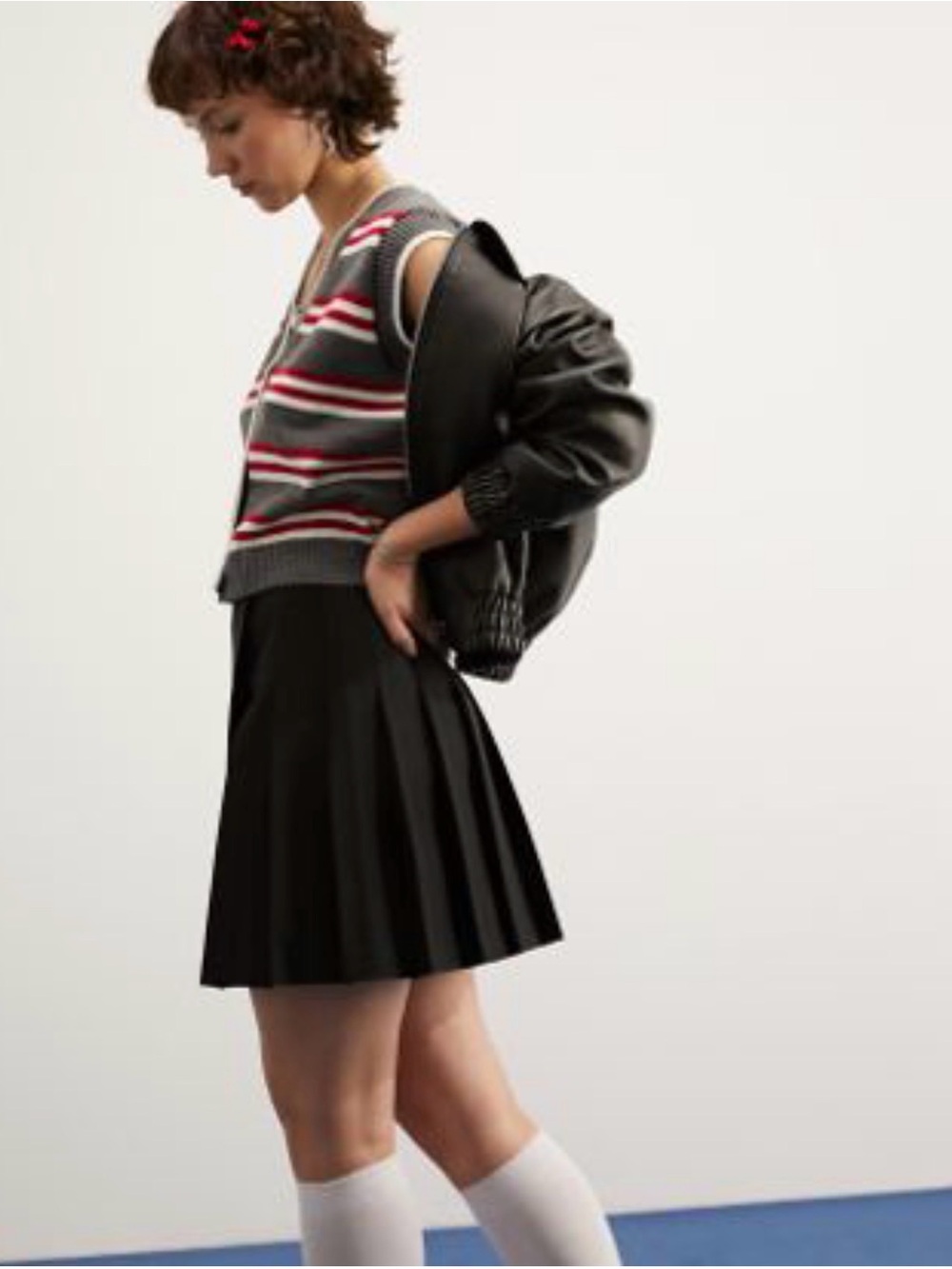 Black Pleated Mini Skater Skirt Tennis Preppy Y2K Size 14 - Picture 2 of 8